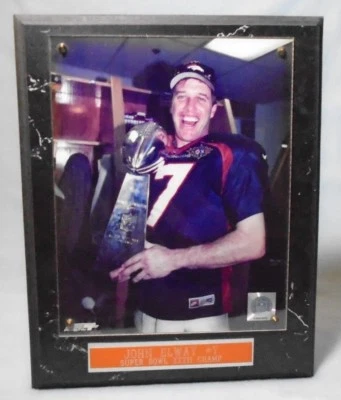 Fotografía NFL John Elway #7 Denver Broncos Super Bowl XXXII placa de campeón Foto 1 de 2