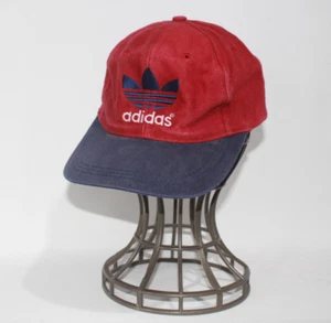 Vintage Adidas Firebird Cap Hat One Size 1990s 90s Burgundy Blue - Picture 1 of 19