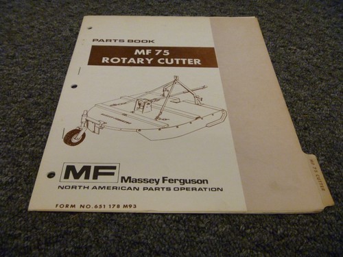 Massey Ferguson MF75 Rotary Cutter Parts Catalog Manual Form No. 651 ...