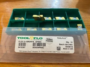 Tool - Flo Carbide Inserts - FLDC-3-10RDR75 GP50 - Qty. 10 Brand New In Box!! - Picture 1 of 1