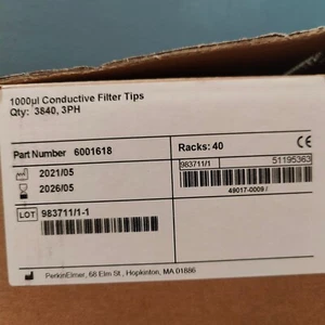 PerkinElmer 1000ul Conductive Filter Tips Qty:3840, Racks:40, Part No.6001618 - Picture 1 of 5