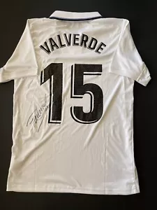 FEDERICO VALVERDE HAND SIGNED REAL MADRID JERSEY SHIRT PHOTO PROOF + COA URUGUAY - Picture 1 of 3