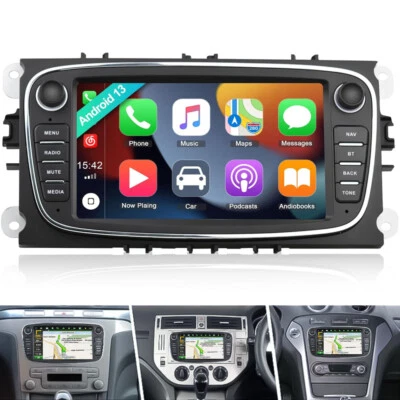 2+64G Android 13 Autoradio GPS Navi Carplay für Ford Focus Mondeo C S-MAX Galaxy - Bild 1 von 4