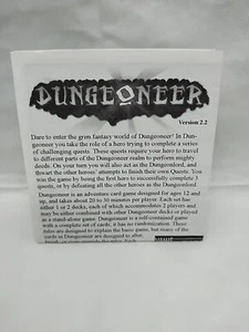 Dungoneer Version 2.2 Atlas Games Card Game Rulebook Pamphlet - Picture 1 of 9