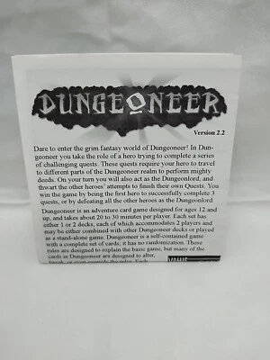 Dungoneer Version 2.2 Atlas Games Card Game Rulebook Pamphlet - Image 1 of 4