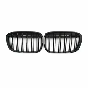 2X Glossy Black Front Kidney Grille Grill Twin Slat For BMW X1 F49 F48 2016-2019 - Picture 1 of 7