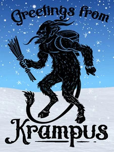 Greetings from Krampus metal plaques signs poster image Christmas Festive Humbug - Picture 1 of 2