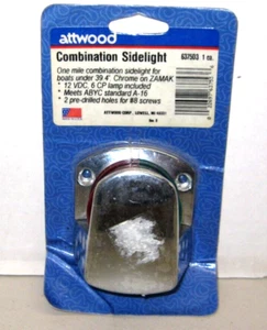 Luz lateral combinada Attwood 12v cromo verde rojo color arco marino 6375D3 NUEVO - Imagen 1 de 2