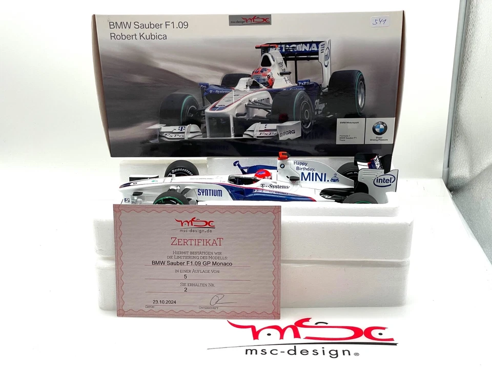 1:18 Kubica BMW Sauber F1.09 GP Monaco Umbau "Happy Birthday Mini" - Bild 1 von 4
