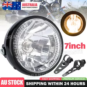 Universal 7''Motorcycle Round Headlight Turn Signal Light Angle Eyes Bracket LED - Picture 1 of 9