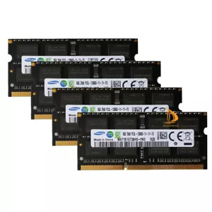 Samsung 4x 8GB 2RX8 DDR3 1600MHz PC3L-12800S 204PIN SODIMM Laptop RAM Memory - Picture 1 of 7