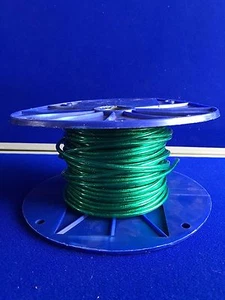 NEW Washing Line Wire Cord Wired Centre Gloss Coated Green Cut 1 meter - Picture 1 of 2
