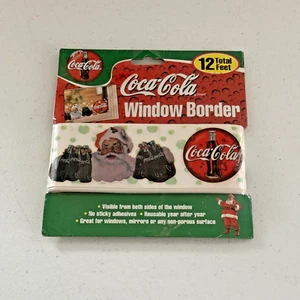 Coca Cola Decorazione Natalizia Babbo Natale Finestra Bordo/Cling Vintage 1999 - 12 Piedi - Foto 1 di 7