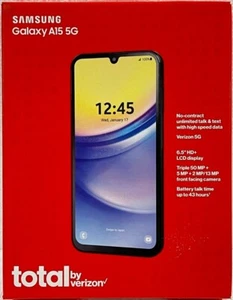 Samsung Galaxy A15 5G 128GB S156V Blue Black Total by Verizon Unlock after 60day - Afbeelding 1 van 4