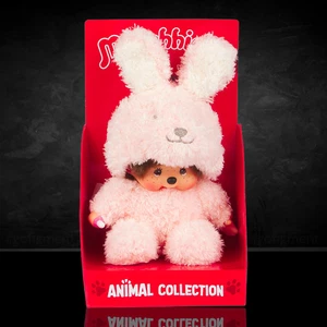 Sekiguchi Monchhichi Sitting Fluffy Bunny Doll Plush - 7" Monkey Plush - NWT - Picture 1 of 11