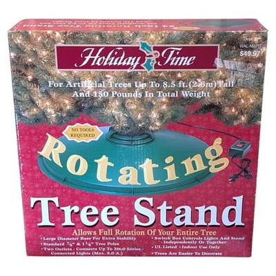 Rotating Christmas Tree Stand Holiday Time General Foam Plastics NEW in Box 24" - Image 1 of 4