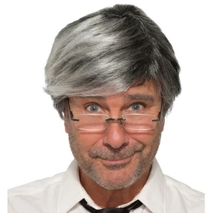Wig Old Man Gray mature older male silver hair theatrical stage celebrity actor - Picture 1 of 11
