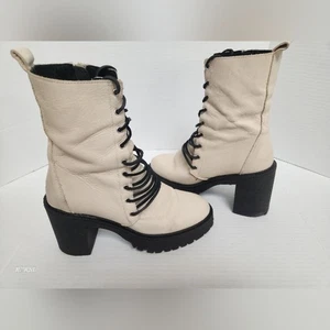 Free People Dylan Boots Cream With Black Laces Womens 38(7.5) - Picture 1 of 9