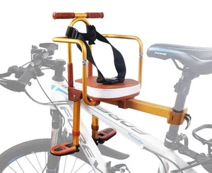 Kids Bike Seat Aluminum Alloy Child Safety Front Mounted Portable Foldable - Picture 1 of 6
