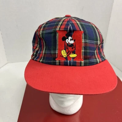 Gorra de golf vintage Disney OSFM roja tartán a cuadros Mickey Mouse años 90 Y2K Foto 1 de 4