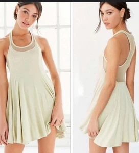 Silence + Noise Chance Mesh Racerback Mini Dress Green Sz M Urban Outfitters - Picture 1 of 10