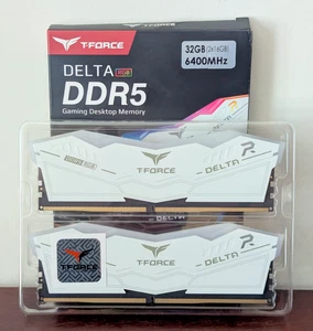 Team T-Force Delta RGB 32GB (2 x 16GB) 288-Pin DDR5 6400 CL32 - White Open Box - Picture 1 of 2