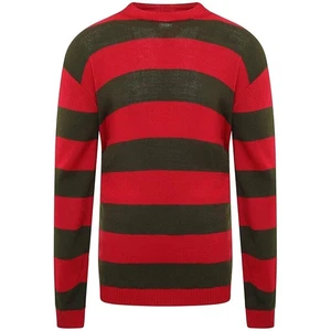 Unisex Halloween Jumper Red Green Striped Knitted Sweater for Kids & Adults - Picture 1 of 5