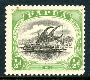 British Colonies 1909 New Guinea ½p Yellow Green Perf 11 Sc #34b P320 - Picture 1 of 6
