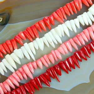 15inches 4x10-5x16mm Red White Pink Etc Coral Chili Pepper Beads - Picture 1 of 5
