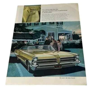 Pontiac Bonneville 1965 pistas anchas anuncio impreso original vintage - Imagen 1 de 5