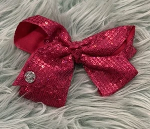 Jojo Siwa Girls Hair Bow Pink Sequin Alligator Clip 5 Inch - Picture 1 of 3