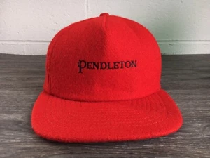 Pendleton Hat Wool Red Outdoors Man stitch Sewn Fitted Baseball USA EUC Sz 7 1/4 - Picture 1 of 7