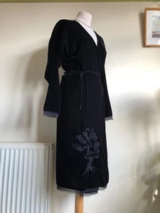 ZARA ZW Collection Embroidered Velvet Kimono. M UK 10 12 Black Elegant Gorgeous! - Picture 1 of 13