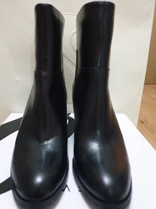 NEW NINE WEST Women's HUSKIE LEATHER Boot Black size 8 Black 25010839-169 - Picture 1 of 5