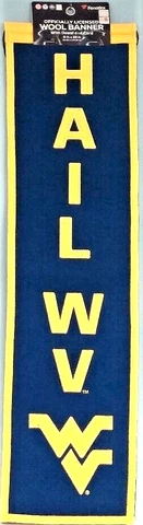 West Virginia Mountaineers Slogan Banner "Hail WV" 8 inch x 32 inch - Fanatics Cover