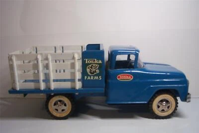 Camión bastidor Tonka Farms 1962 # 35 prensa de acero un juguete completamente funcional de 14" de largo Foto 1 de 4