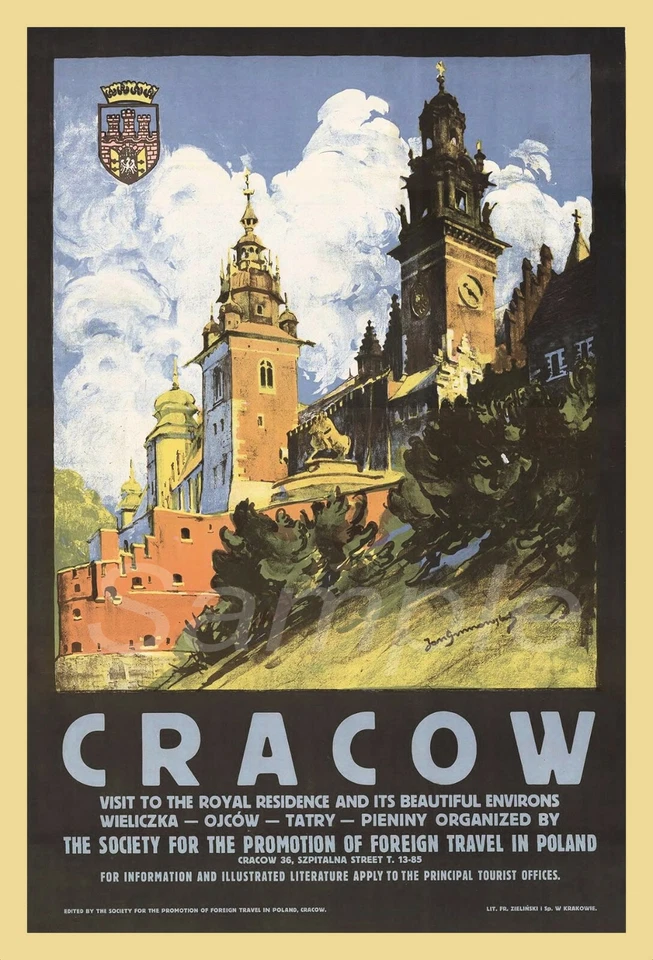 VINTAGE CRACOW KRAKOW POLAND TRAVEL A4 POSTER PRINT - Image 1 of 1