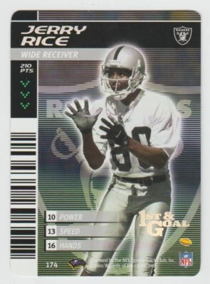 JERRY RICE Raiders 2001-02 NFL Showdown 1st & Goal GOLD FOIL Short Print #174 SP - Image 1 of 2