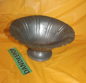 Antique Pilgrim 2339 F S Crest Solid Pewter Metal Vase Bowl Centerpiece - Picture 1 of 10