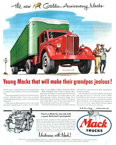 Anuncio de camión Mack 1950 aniversario dorado modelo A-40T - Imagen 1 de 1