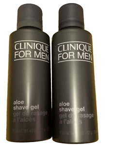 2 CLINIQUE FOR MEN | Aloe Shave Gel 125 ml / 4.2 oz Each NEW 2 Pack