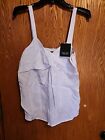 Nwt Simply Vera Wang Med Modern White Twist Front Smocked Crinkle Tank Top