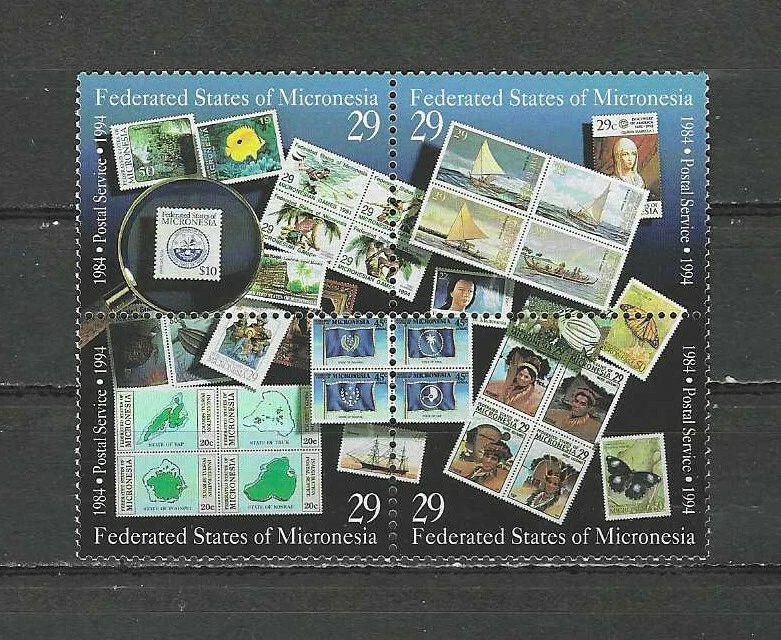 MICRONESIA , USA , 1994 , STAMPS , BLOCK OF 4 STAMPS ,  PERF , MNH , CV$5 - Image 1 of 1