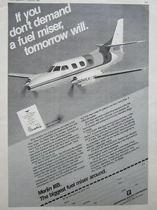7/1979 PUB SWEARINGEN AVIATION CORPORATION SAN ANTONIO MERLIN IIIB AIRCRAFT AD - Picture 1 of 1
