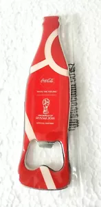 COCA COLA BOTTLE OPENER 2018 HONG KONG /TAIWAN PROM. RUSSIAN WORLD CUP FIFA NIP - Picture 1 of 2