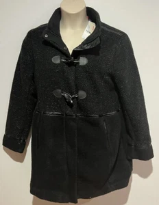 Charcoal Long Sleeves Warm Short Coat /Front Buttons /Pockets Size16 New/ Tags - Picture 1 of 8