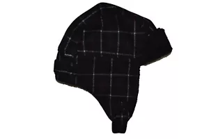 Paul Smith PS Mens Black Checked Trapper Hat Wool “M" Brand New - Picture 1 of 7
