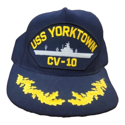 Gorra USS Yorktown CV-10 USN Azul Marino Ajustable Negra Hecha en EE. UU. De Colección Foto 1 de 4