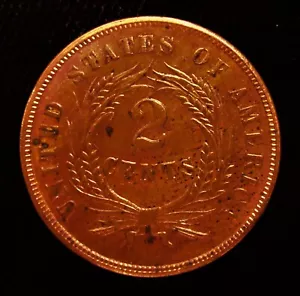 1865 2 Cents - Red Color! Choice BU - Picture 1 of 2