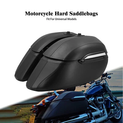 Motorcycle Hard Luggage Saddle Bags Side Saddlebags For Harley Crusier Victory - Image 1 of 4